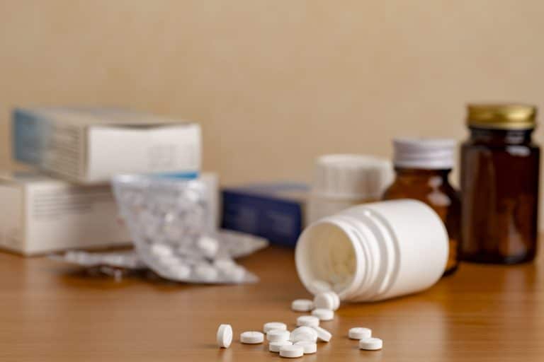 Different medicine bottles an various pills